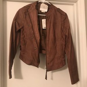 Brown leather jacket